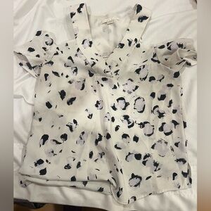 SM Cooper & Ella White Blouse with Black Dalmatian spot